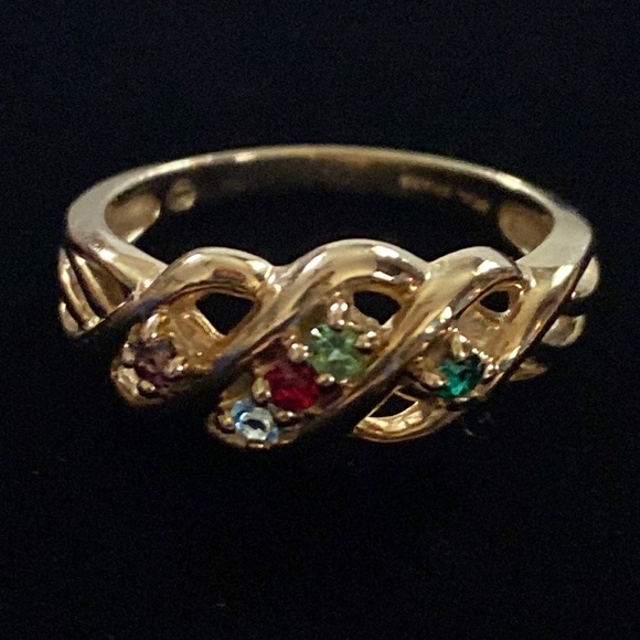 Multicolored Rhinestone Brass Ring - Picture 1 of 7